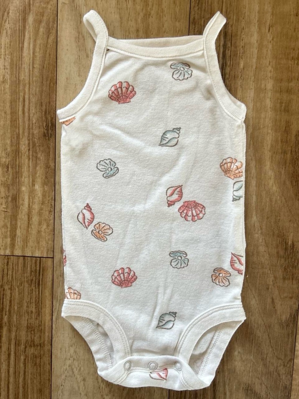 Carter's White Shell-Print Cotton Baby One-Piece 0-3 months